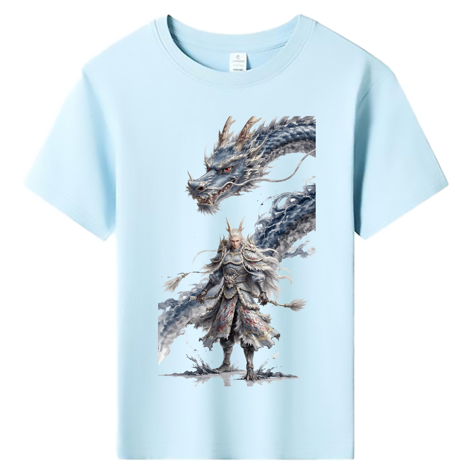 （画像用） Ne Zha 2 ナタ 魔童の大暴れ 綿100％キッズTシャツ（フロントプリント）